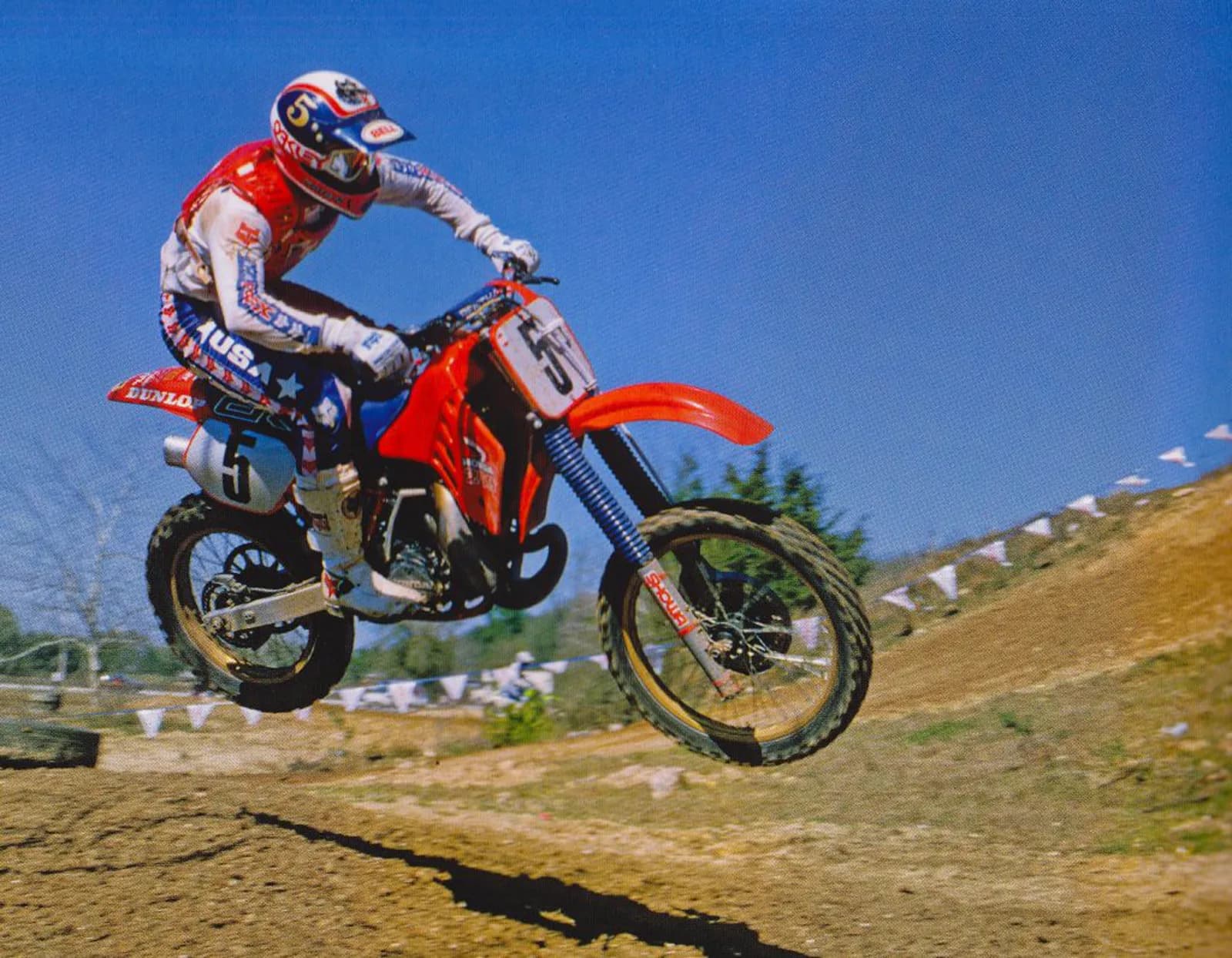 Rick Johnson cornering the factory Honda